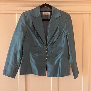 90s Vintage 100% Silk Blazer Long Sleeve Blouse by Travis Ayers MEDIUM